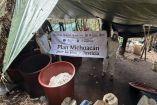 Elementos del Ejército Mexicano y de la Guardia Nacional inhabilitan laboratorio clandestino en Zitácuaro, Michoacán