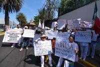 Trabajadores del IMSS protestas por mejoras salariales y laborales