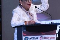 La secretaria de Gobernación en la plenaria del grupo parlamentario