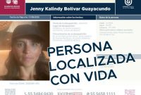 Jenny Kalindy Bolívar Guayacundo había sido vista por última vez el 26 de agosto en Coyoacán y su desaparición fue reportada ante las autoridades el 1 de septiembre