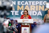 La alcaldesa Azucena Cisneros destacó la coordinación con la Marina, el Mando Único Oriente y la instalación de 20 mil cámaras y alarmas vecinales como ejes del descenso delictivo.