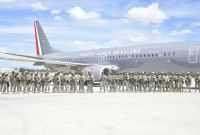 El personal especializado despegó a las 12:50 horas desde la Primera Zona Aérea Militar en Santa Lucía, Estado de México, a bordo de un avión Boeing B-738 de la Fuerza Aérea Mexicana.