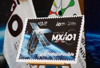 Ceremonia de la estampilla postal "Microsatelite MXA0-1".