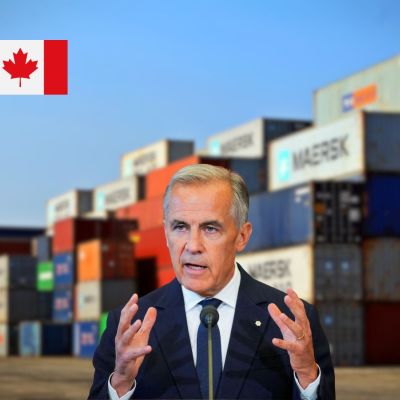 Aranceles de Canadá a productos de EU entran en vigor; Carney advierte sobre el costo.