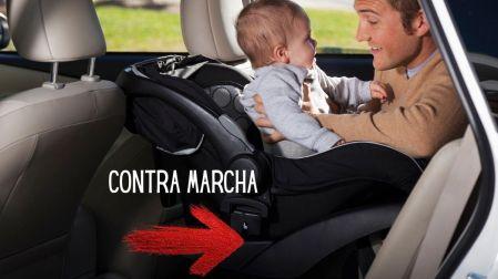 Para los bebés lo más indicado es ir a contra marcha.