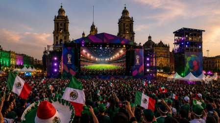 Así se vería el Fan Fest en el Zócalo.