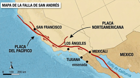 Mexicali, Tijuana, Ensenada, San Francisco, Los Ángeles y otras ciudades se encuentran directamente sobre la falla o en sus inmediaciones, lo que las hace susceptibles a daños considerables en caso de sismo.