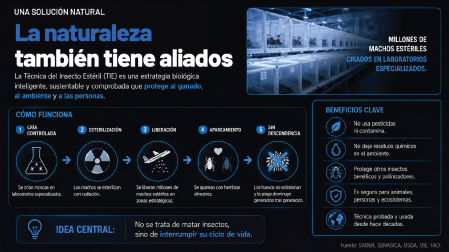 La técnica de la mosca estéril ha sido eficaz contra el gusano barrenador.