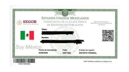 La CURP certificada incluye la validación del Registro Civil.