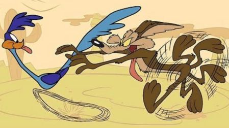Coyote persiguiendo al Correcaminos.