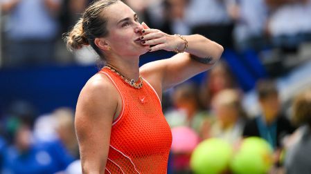 Aryna Sabalenka bromeó sobre collar de piedras preciosas que utiliza en el US Open 2026