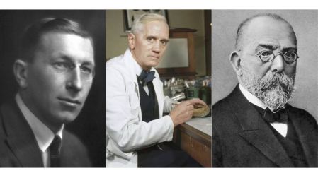 Frederick G. Banting, Alexander Fleming y Robert Koch