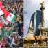 La afición mexicana celebra en el Ángel de la Independencia los triunfos del Tri.