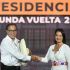 Los candidatos presidenciales peruanos Keiko Fujimori, del partido Fuerza Popular, y Roberto Sánchez, del partido Juntos por el Perú, antes de la segunda vuelta de las elecciones presidenciales del 7 de junio.