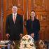 La presidenta Claudia Sheinbaum y el representante comercial estadounidense, Jamieson Greer, previo a la mesa de trabajo sobre el T-MEC