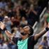 Gael Monfils celebra en el US Open tras derrotar a Adolfo Daniel Vallejo durante la Primera Ronda.