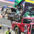 El coche de Manuel Gil de Real luego del accidente en Laguna Seca.