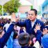 El alcalde Janecarlo Lozano inauguró dos arcotechos en primarias de la zona de Cuautepec para resguardar a los estudiantes de las inclemencias del clima durante sus actividades.