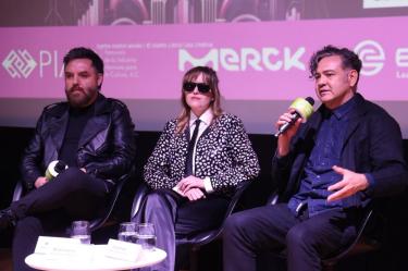 Denise Gutiérrez y Dos Contrabajos en conferencia de prensa