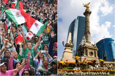 La afición mexicana celebra en el Ángel de la Independencia los triunfos del Tri.