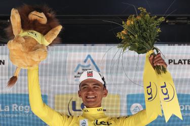 Isaac Del Toro, tras ganar la Auvergne-Rhone-Alpes.
