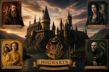 Conoce a los cuatro magos que fundaron el Colegio Hogwarts.