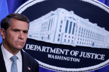FILE PHOTO: Acting US Attorney General Todd Blanche attends a press conference to announce new Trump administration actions against the Jalisco New Generation Cartel (CJNG), at the Justice Department in Washington, D.C., U.S., August 5, 2026. REUTERS/Jonathan Ernst/File Photo
