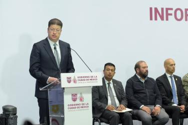 Pablo Vázquez Camacho resaltó los datos del INEGI que muestran una reducción del 16% en los homicidios en la Ciudad de México durante 2025, así como la detención de 59 integrantes de células criminales entre julio y agosto.