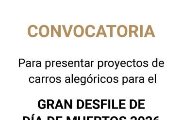 La Secretaría de Cultura de la Ciudad de México abrió la convocatoria para participar en el **Gran Desfile de Día de Muertos 2026**, que se llevará a cabo el próximo sábado 31 de octubre.