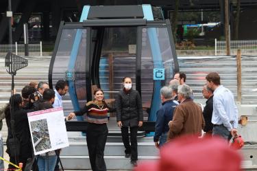 La presidenta supervisó la construcción de la obra de la terminal de la línea nueva de Cablebús, en Universidad, contigua a la estación del mismo nombre de la Línea 3 del Metro.
