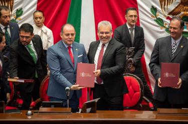El gobernador Alfredo Ramírez Bedolla presentó su Quinto Informe de Gobierno,