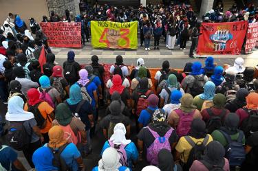Mitin de familiares de los 43 normalistas de Ayotzinapa en la CNDH