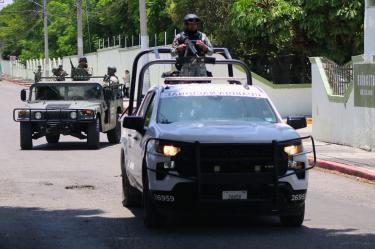 Despliegue de operativo de autoridades federales como parte de los trabajos del Operativo Enjambre.