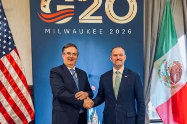 El secretario de Economía, Marcelo Ebrard, se reunió con Jaimeson Greer, representante comercial de Estados Unidos, en el marco de la reunión ministerial del G20.