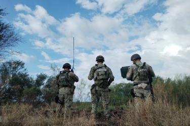Elementos del Ejército y la Guardia Nacional participan en el operativo de seguridad fronteriza