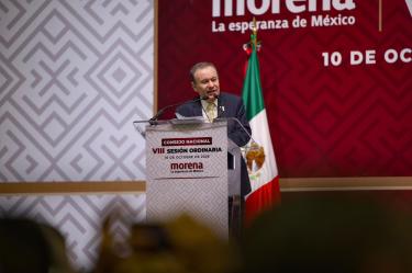 Alfonso Durazo, presidente del Consejo Nacional de Morena, respaldó el método de encuestas propuesto por el fundador del movimiento, Andrés Manuel López Obrador