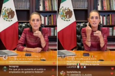 La Presidenta Claudia Sheinbaum realiza un live en sus cuentas oficiales de redes sociales