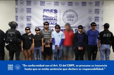 La Fiscalía de Oaxaca informó que los siete detenidos estarían relacionados con seis homicidios recientes en Juchitán y presuntos delitos de extorsión y narcomenudeo.