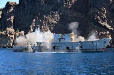 El Sistema Arrecifal de San Carlos suma 15 artefactos marinos tras el hundimiento del exbuque Azueta
