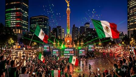 Festejos de la afición mexicana en los puntos más importantes de la CDMX tras el triunfo de la Selección Mexicana
